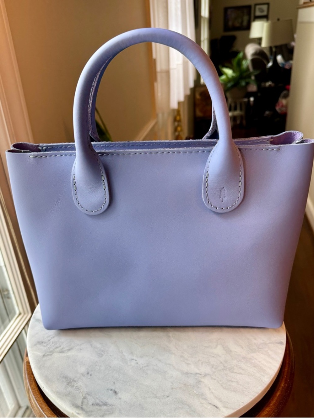 Portland Leather Perwinkle Purse Large Raindrop/Rainstorm Zip